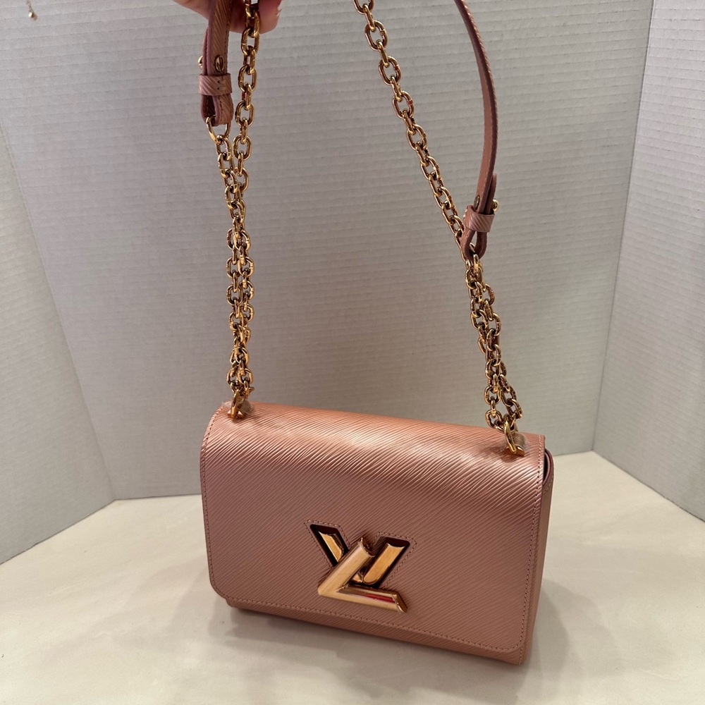 Louis Vuitton Pink and Gold Crossbody Bag with Chain Strap